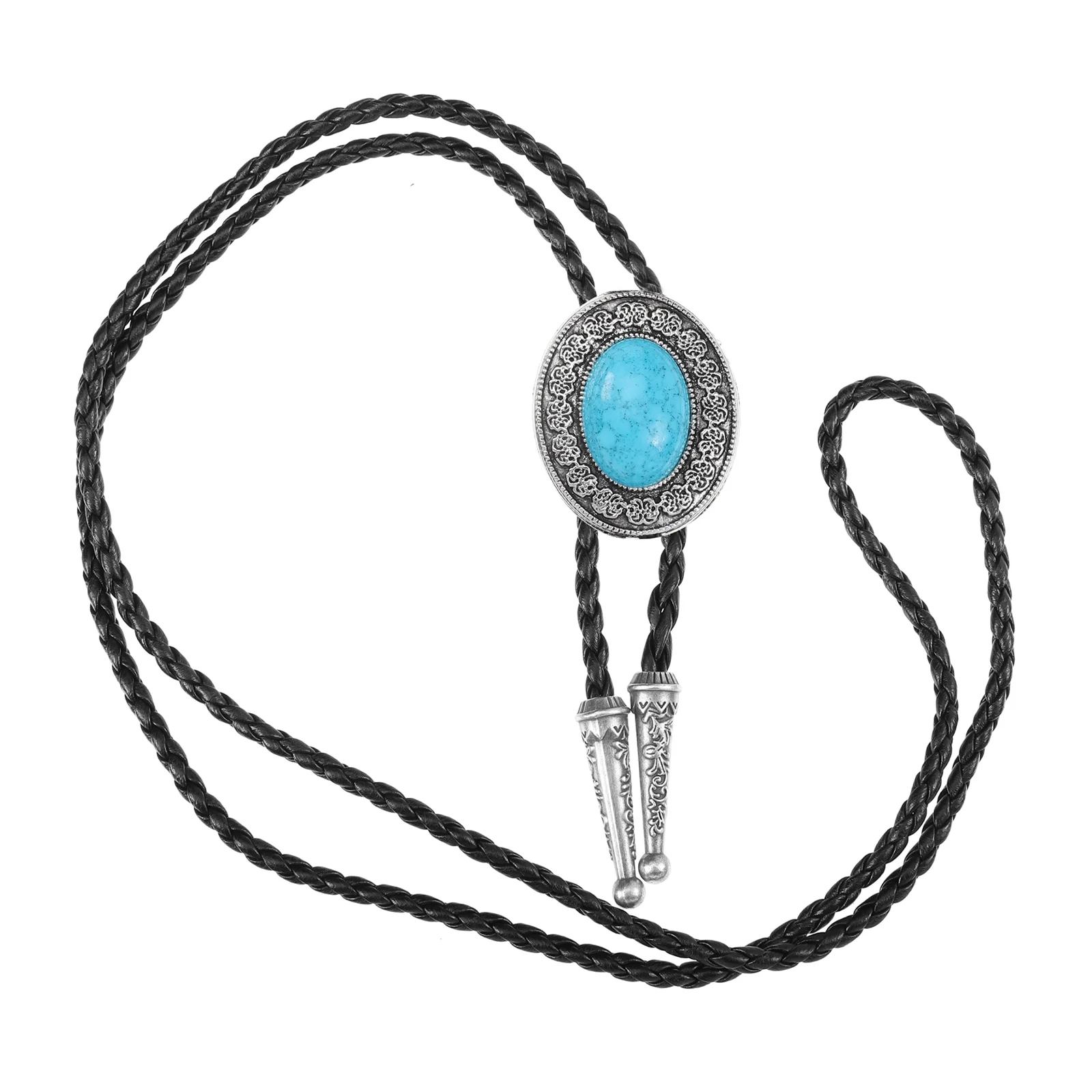 

Bolo Men Shirt Male Necktie Neck Chain Neck Bolo Tie Decoration Blue Agate Decorative Alloy Material Gift