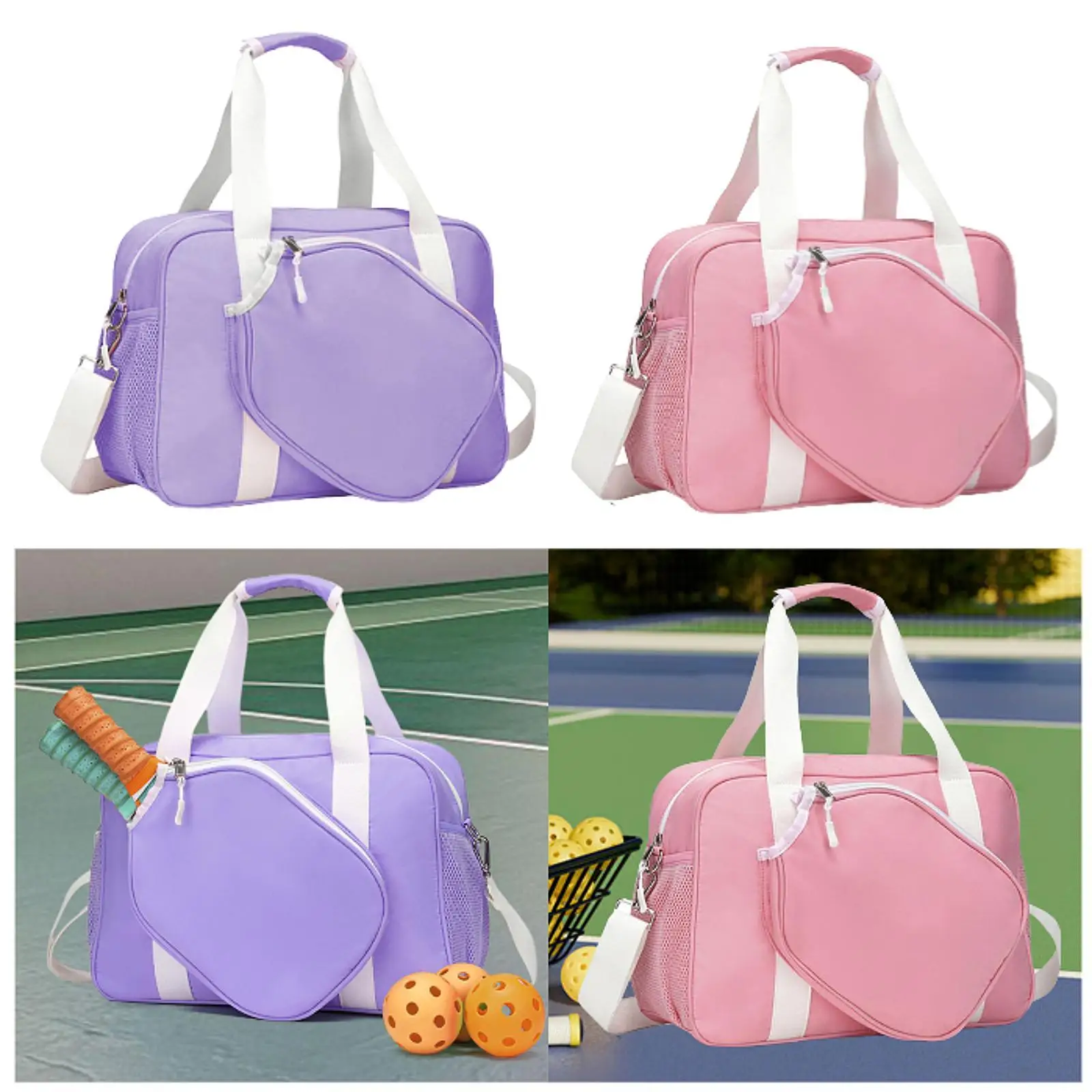 

Pickleball Bag for Women Top Handle Premium Removable Adjustable Shoulder Strap Sports Tote Stylish Shoulder Bag Racquet Tote