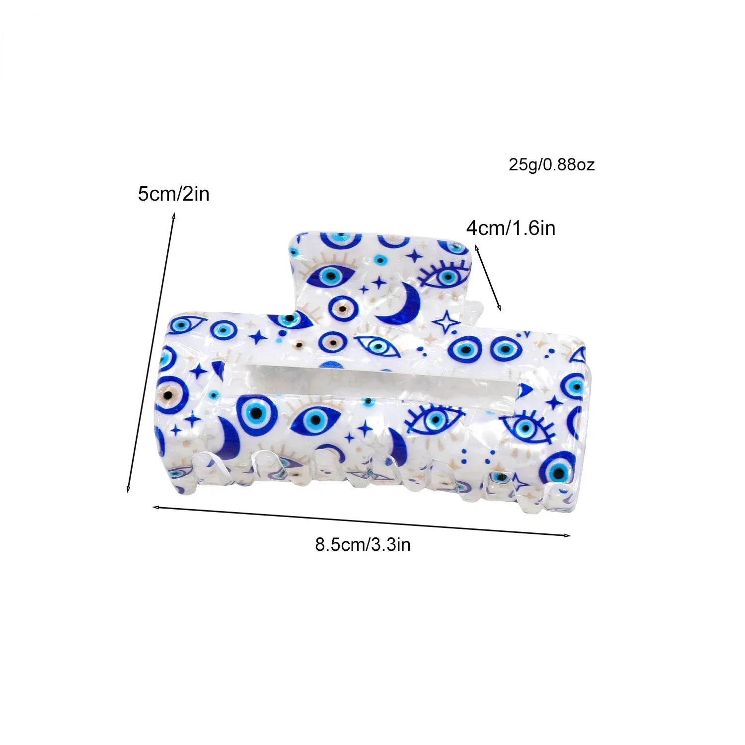 8.5 سنتيمتر الشيطان العين المطبوعة مشبك شعر المرأة كبيرة الشعر مربع كليب القرش كليب عطلة شخصية حفلة إكسسوارات الشعر
