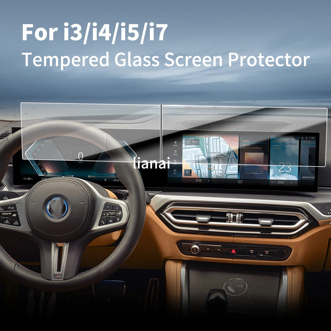 Screen Protector for 25-26 BMW i3 Tempered Glass GPS Video Navigator Car Stickers Vehicle Fingerprint-resistant supplies
