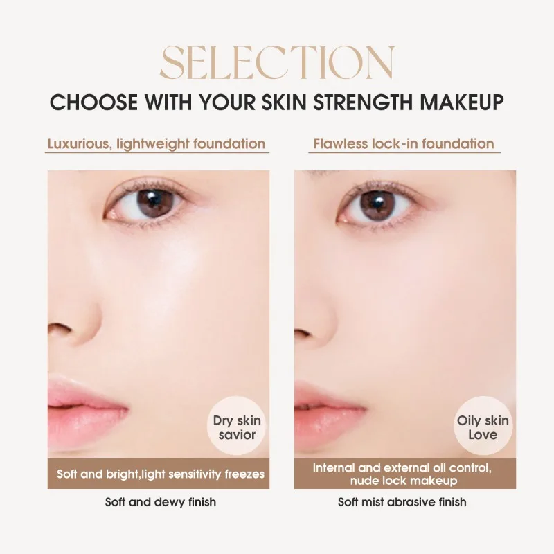NOVO Light and Transparent Liquid Foundation Is Light in Texture and Easy To Push Away To Create A Natural Sense of Makeup
