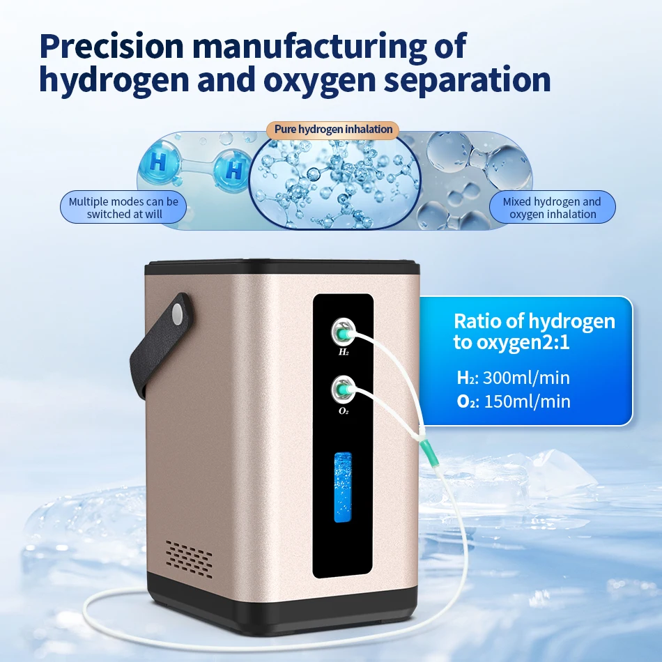 Suyzeko 450ML dispositivo generador de oxígeno y hidrógeno máquina de inhalación de hidrógeno de poco ruido 99.99% ionizador generador de agua de hidrógeno nuevo