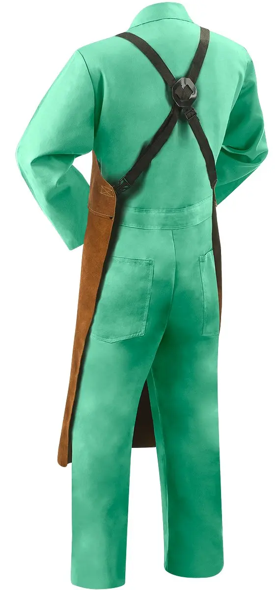 92166 Bib Apron, Weld-Rite Premium Brown Split Cowhide, 24-Inch x 42-Inch