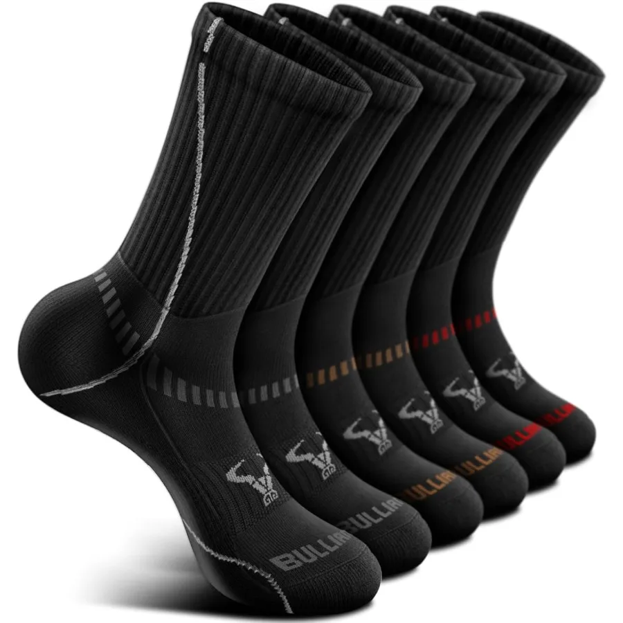 BULLIANT Homens Meias Atléticas Compressão Esportes Crew Meias Amorteidas Para Homens Ao Ar Livre Corrida Caminhadas Arco Compressão Suporte para