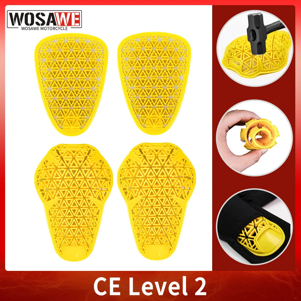 WOSAWE CE المستوى 1/2 دراجة نارية السراويل الجينز إدراج واقية والعتاد الجبلية المضادة للسقوط الركبة الورك حماية دراجة نارية سباق نيبادس