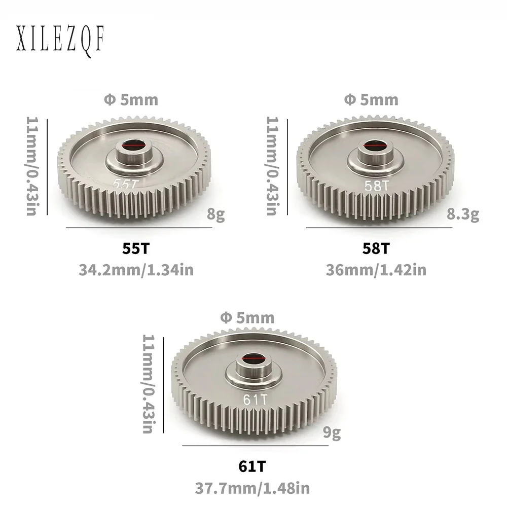 

1 шт. высокоскоростное шестеренчатое колесо 55T 58T 61T 51004 53665 для радиоуправляемых моделей TAMIYA TT01 TT-01 1/10, запчасти для тюнинга