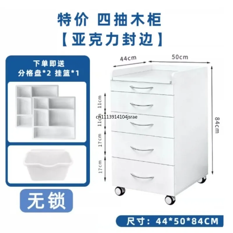 Stainless Steel Dental Mobile Side Cabinet, Oral Clinic Medical Storage Trolley, Mobile Dental Workbench