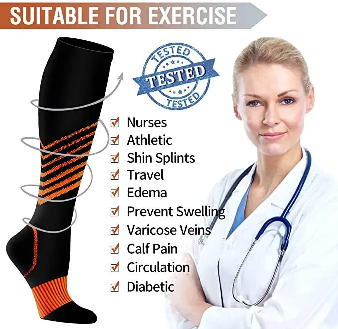 58 أنماط جديدة جوارب ضغط للرجال النساء رياضة الجري ماراثون الانتعاش في الهواء الطلق ركوب الدراجات جوارب عدم الانزلاق عالية