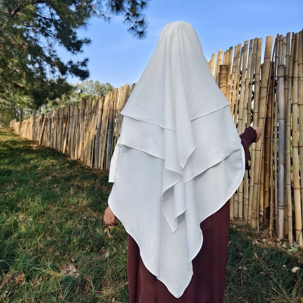 

Ramadan Eid Muslim Abaya Overhead Hijab Headscarf Women 3 Layers Long Khimar Islam Prayer Garment Arabic Headdress Niqab Nikab