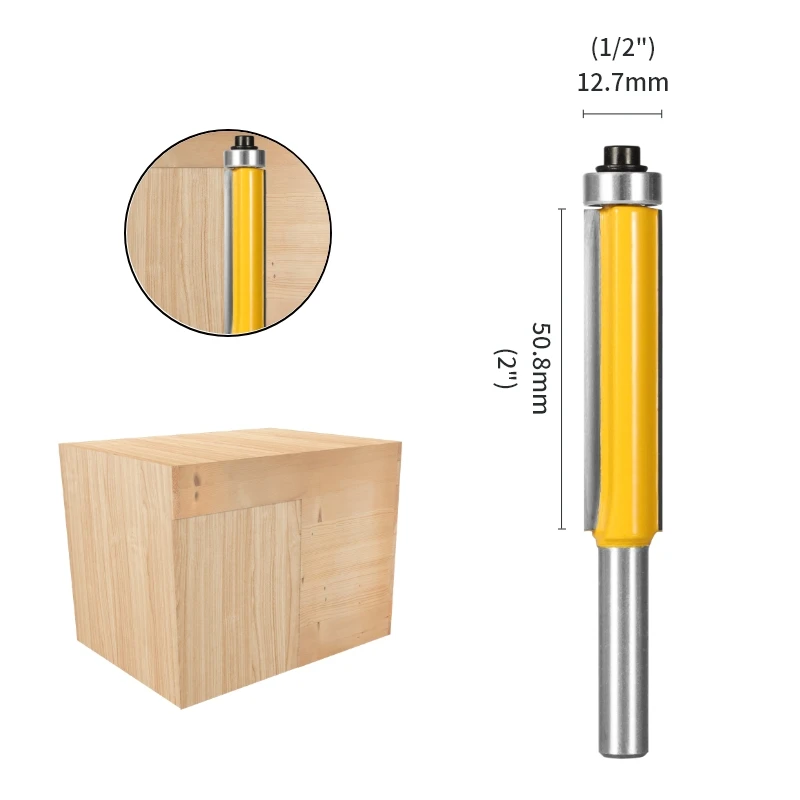 YUSUN 8MM Shank Flush Trim Bit Router Bit Woodworking Milling Cutter For Wood Bit Face Mill Carbide Cutter End Mill