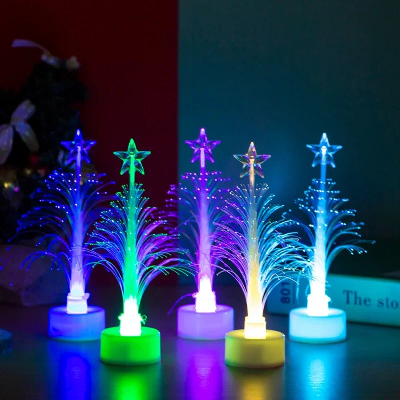 LED Christmas Fiber Tree Color-changing Fiber Tree Luminous Fiber Optic Christmas Tree Night Light Festival Decorative Lamp 1 PC