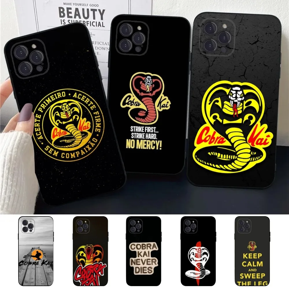 

Cobra Kai Snake Phone Case For Apple iPhone 15,14,13,12,11,XS,XR,X,8,7,Pro,Max,Plus,mini Silicone Black Cover