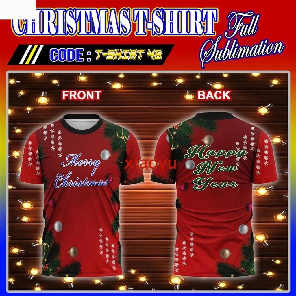

2025 Fashion Design Merry Christmas Patterns 3D Printed Casual Personality Harajuku Happy New Year Comfortable T-shirt