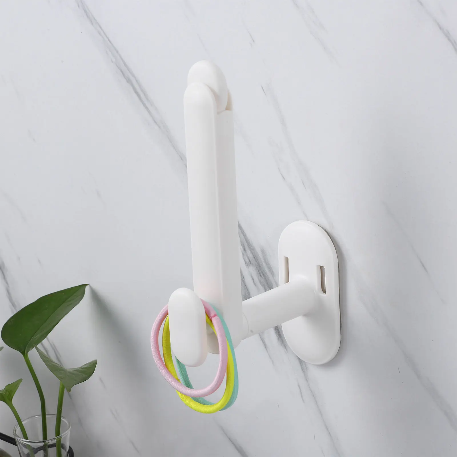 6Pcs Telescopic Hanging Hooks Plastic Wall Mount Hat Organizer Scrunchies Holder Multipurpose Bathroom Kitchen Storage Hooks