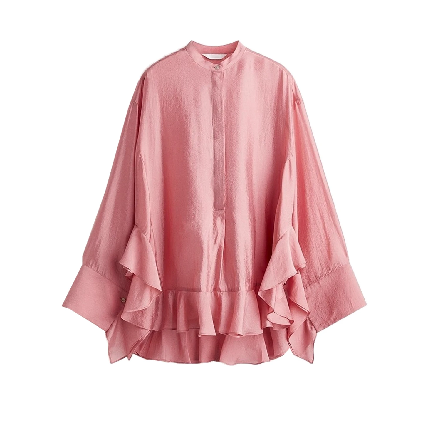 

Sweet Sle Loose Fit Long Sve round Ne Batwing irt Women's Top Spring Autumn Faion Casual Breathable Polyester