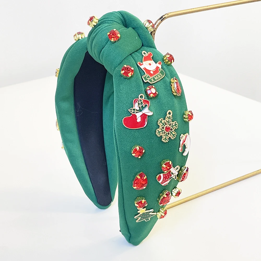 Christmas Red Green Boots Bell Big Knot Hairband Headband Adult Hair Accessories Hair Jewley