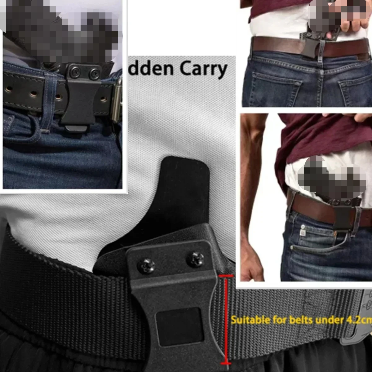 PVC Holster For 1911 Glock 17 19 26 43 43X Tauru G2C P365 Inside Waistband Concealed Carry Belt Clip Stack Pouch Jericho 941 view 2