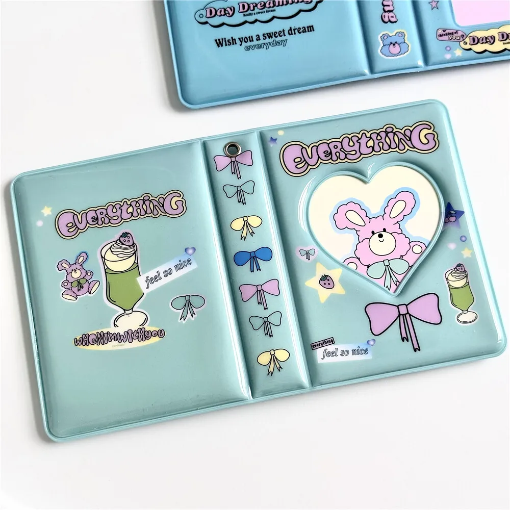 KPOP Ins Cartoon Rabbit Bear Cute Three Inches Pvc Album Photo Cute Girl Chasing Stars Album Photo Kpop Binder Photocards Holder