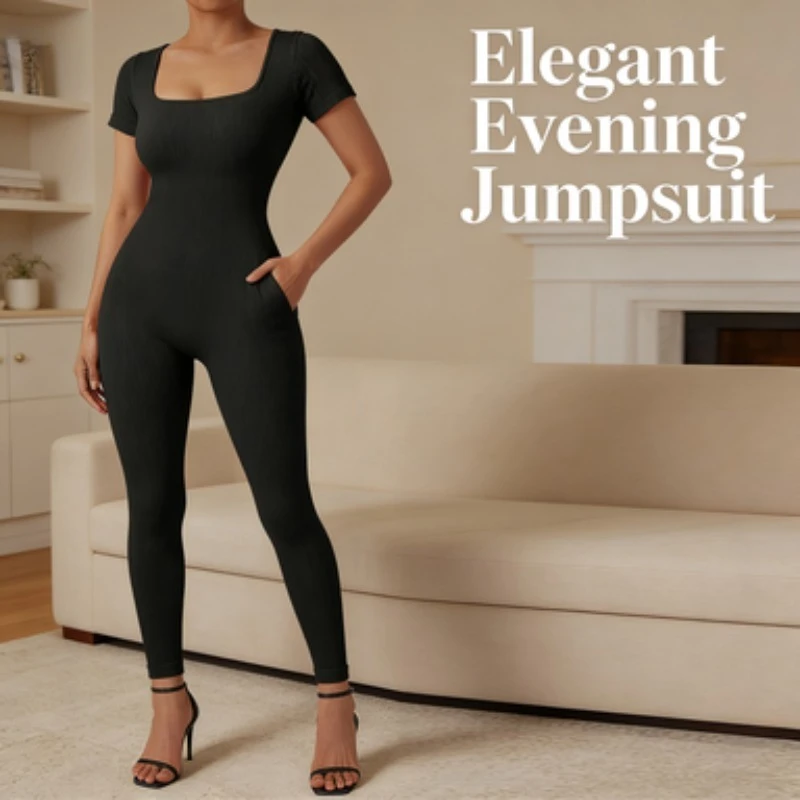 

One Piece Yoga Clothes Seamless Threaded Onesie with Chest Pads Autumn and Winter Short Sleeved Trousers Fitness Clothes