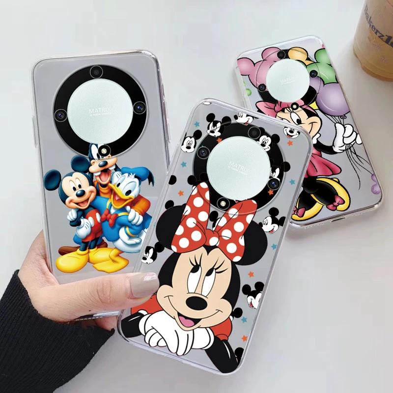 For Honor X9a 5G 2023 Magic 5 Lite Case Soft Silicone Mickey Minnie Cartoon Donald Duck Cover For HonorX9a Magic5 Lite 5G Clear