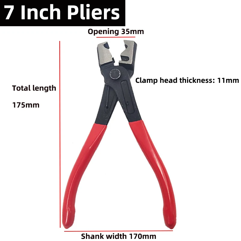 100pcs Single Ear Stepless Hose Clamps or 1PC Hose Clip Clamp Pliers 5.3-15.3mm Stainless Steel Fuel Hose Cinch Clamp Rings