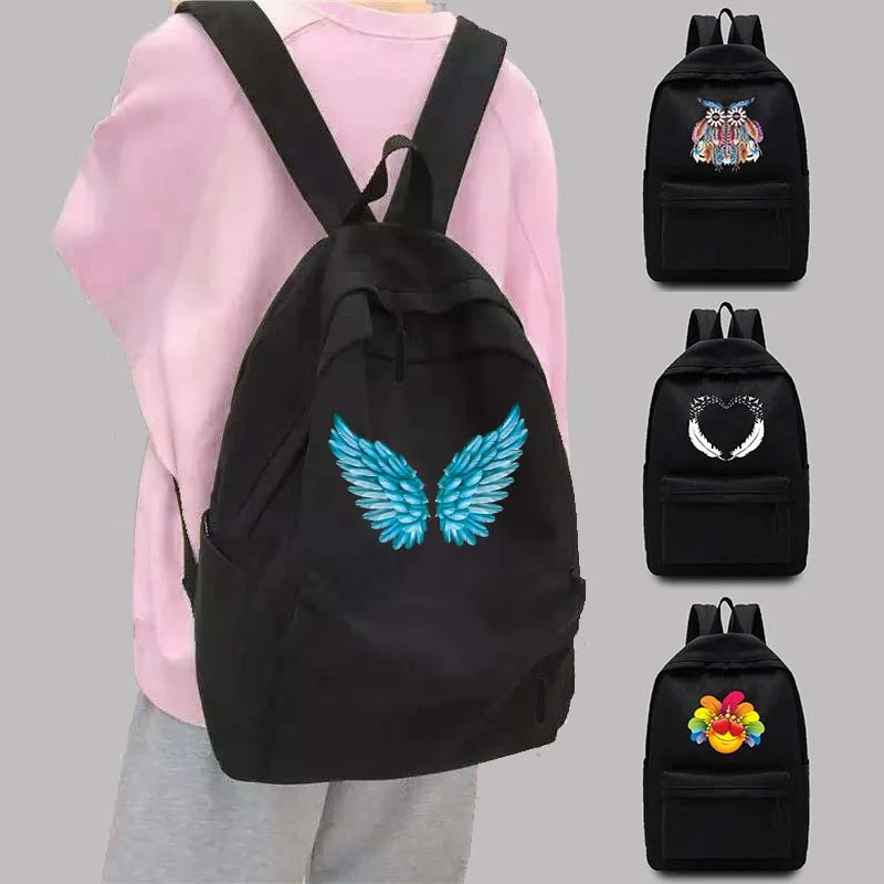 Unisex Feather Pattern Print Travel Backpack, Teen College School Bag, Mochilas esportivas casuais para mulheres, bolsa para laptop