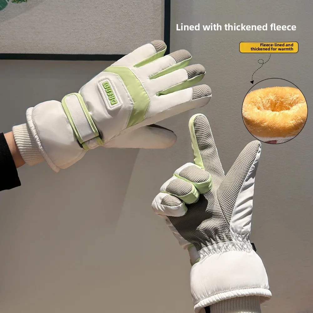 

Зимние велосипедные перчатки, противоскользящие лыжные перчатки, мужские и женские теплые перчатки с функцией сенсорного экрана, лыжные аксессуары