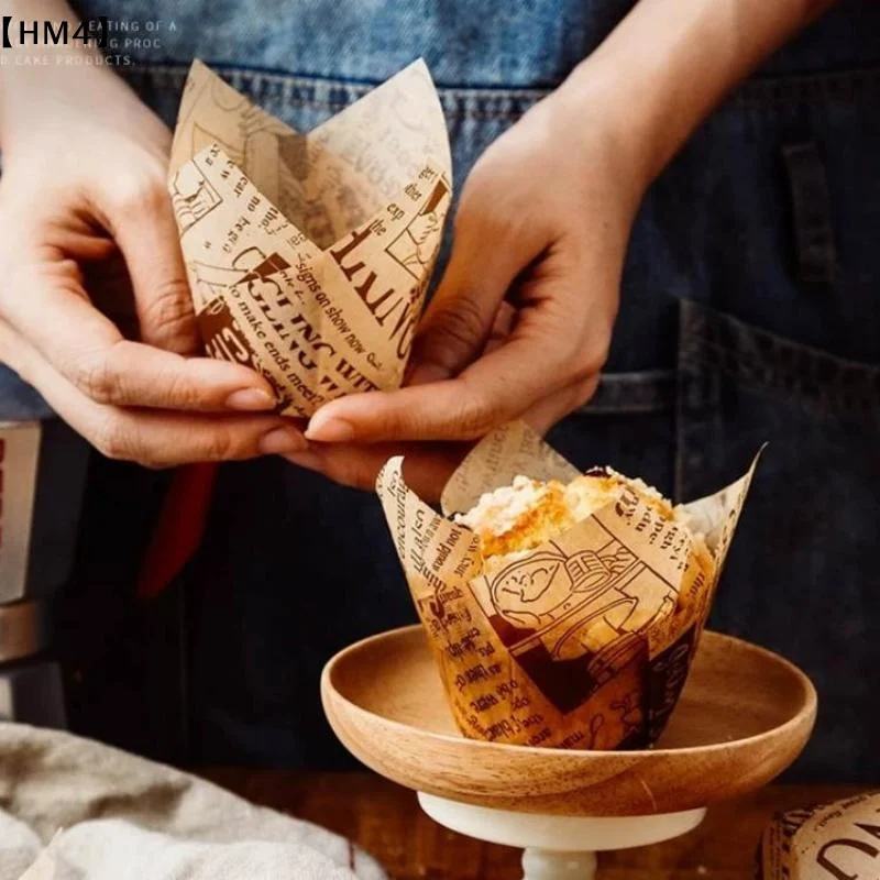 50 Pcs Retro Newspaper Style Baking Cups Cupcake Liners For Wedding Birthday Party Bakeware Paper Cups〔HM4〕