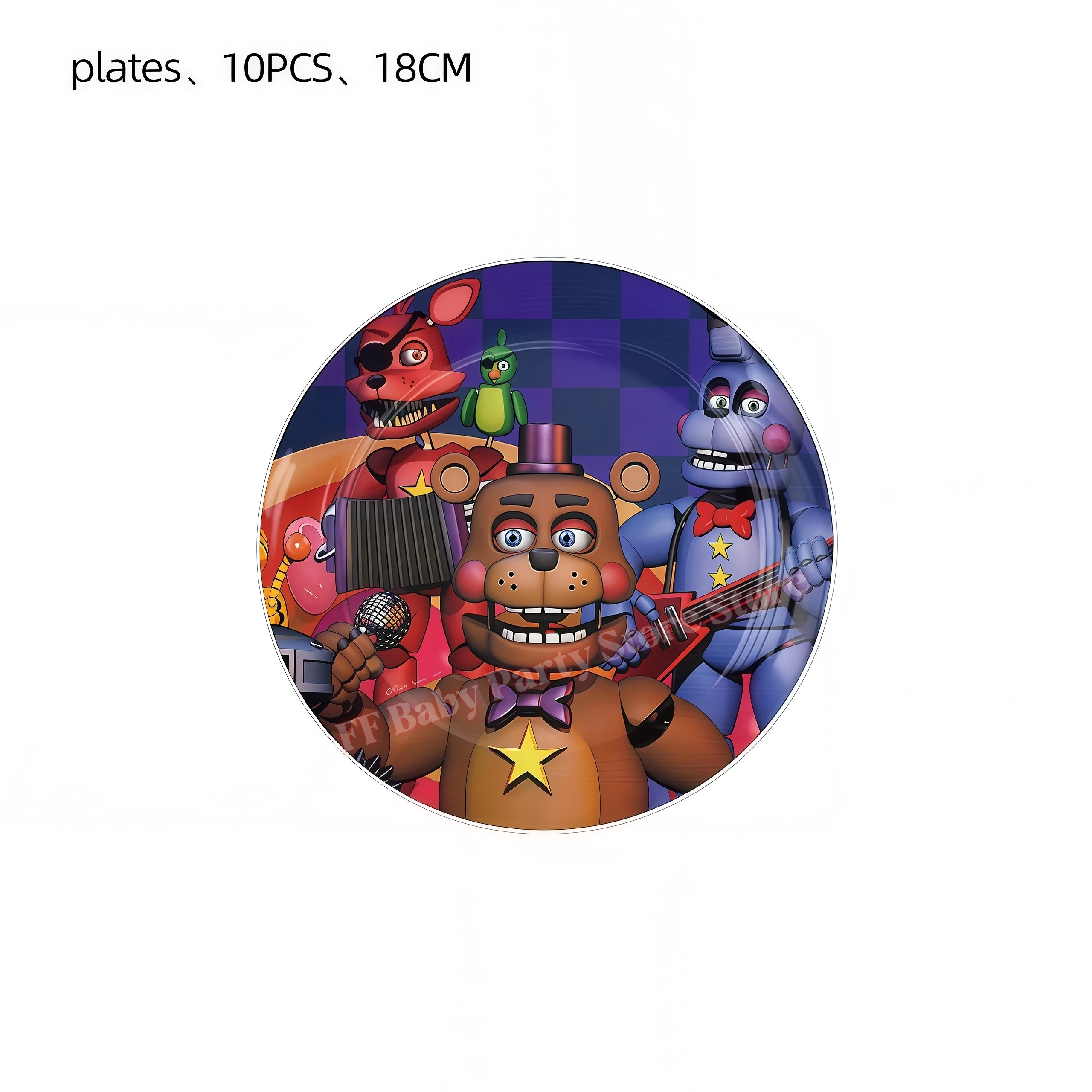 Five Nights Bear Geburtstagsparty-Dekorationen: Teller, Becher, Hintergrund, Freddy-Ballon für Kinderpartys, FNAFs Event-Zubehör und Geschenke – Detail 3