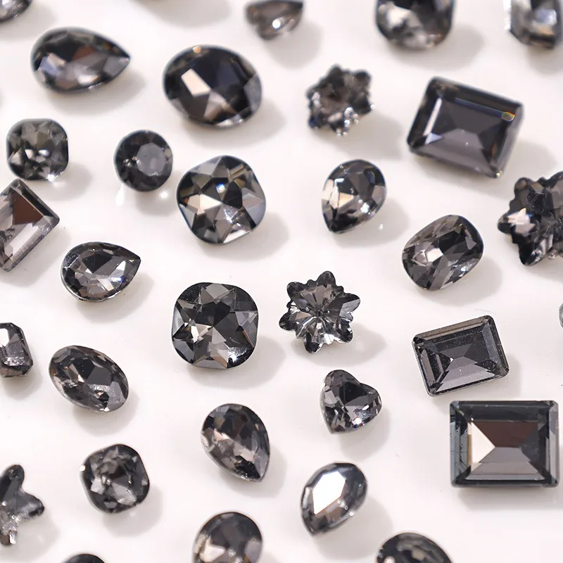 100 pièces taille mixte grand Nail Art étincelle strass Decora brillant cristal bricolage ongles breloques gemmes pour Nail Art 3D Accessories6-12mm