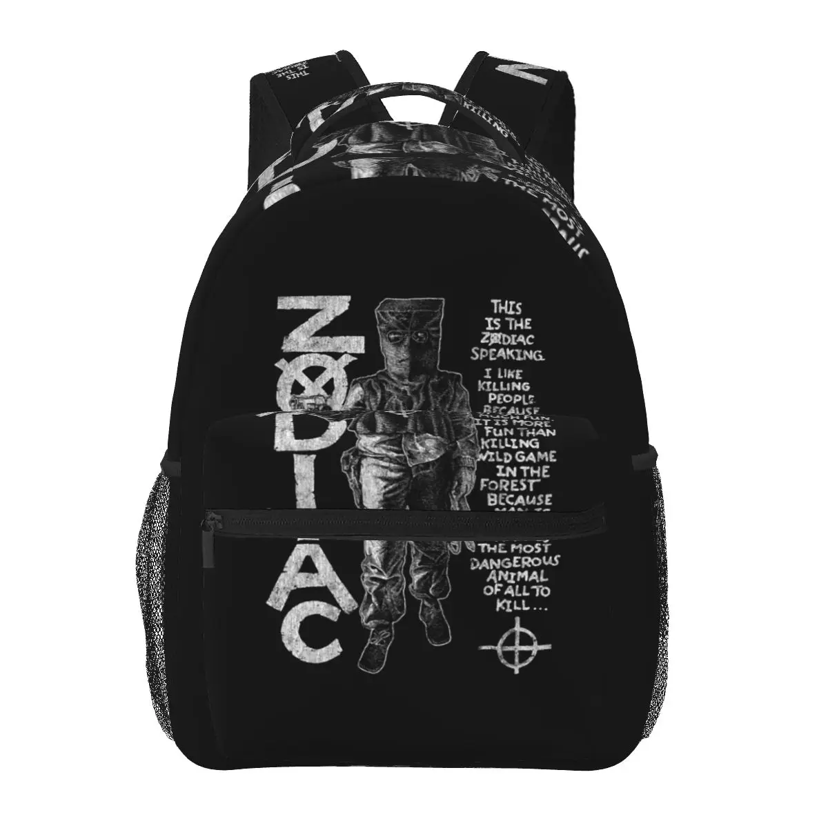 Zodiac,David Fincher,Crime,Serial Killer Backpacks Boys Girls Bookbag Students School Bags Cartoon Kids Rucksack Shoulder Bag