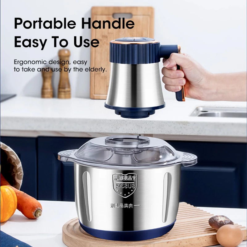 5L Electric Meat Grinders 304 Stainless Steel Food Crusher Multifunctional Vegetable Slicer Chopper Mincer Baby Food Processor