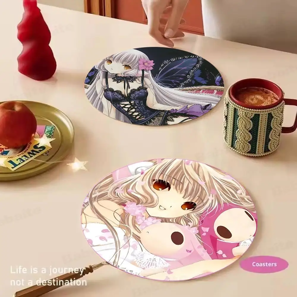 Cute Anime C-Chobits Cartoon 1pc Pattern Coaster Tea Cup Heat Insulation Pad Anti-scalding Anti-slip Table Bowl Plate Mat