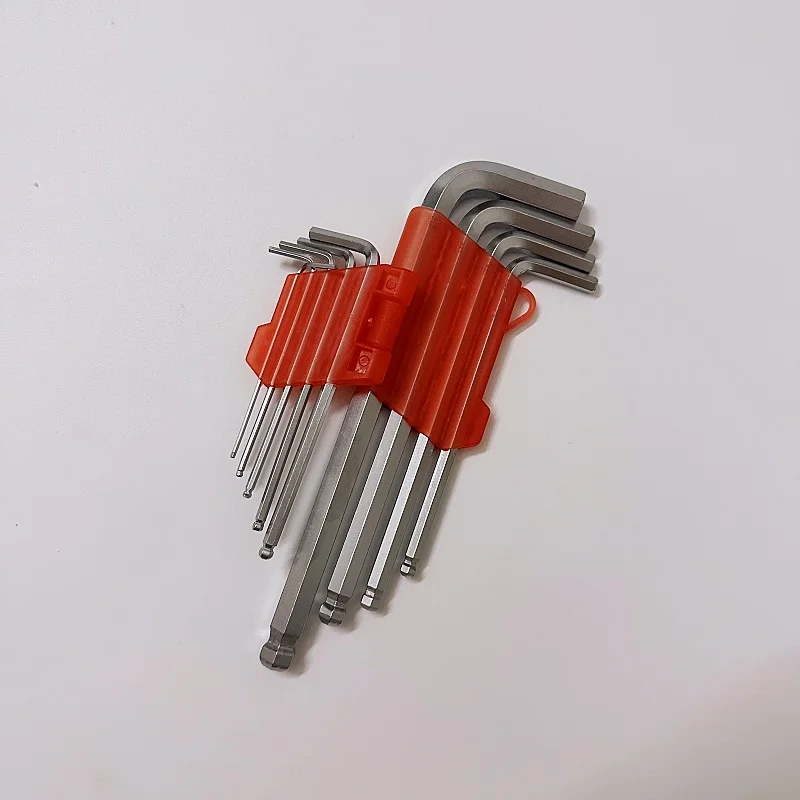 Ball Head Allen Key Set Metric Hex Wrench CR-V Alloy Nickel Plating L-type Screw Nuts Hexagon Wrench Repair Hand Tool