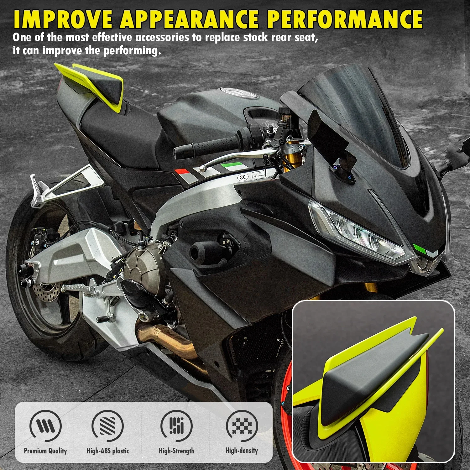 WOLFLINE pour Aprilia rs 660 bosse becquet carénage couverture siège arrière passager bosse becquet carénage capot pour Rsv4 TUONO RS 660