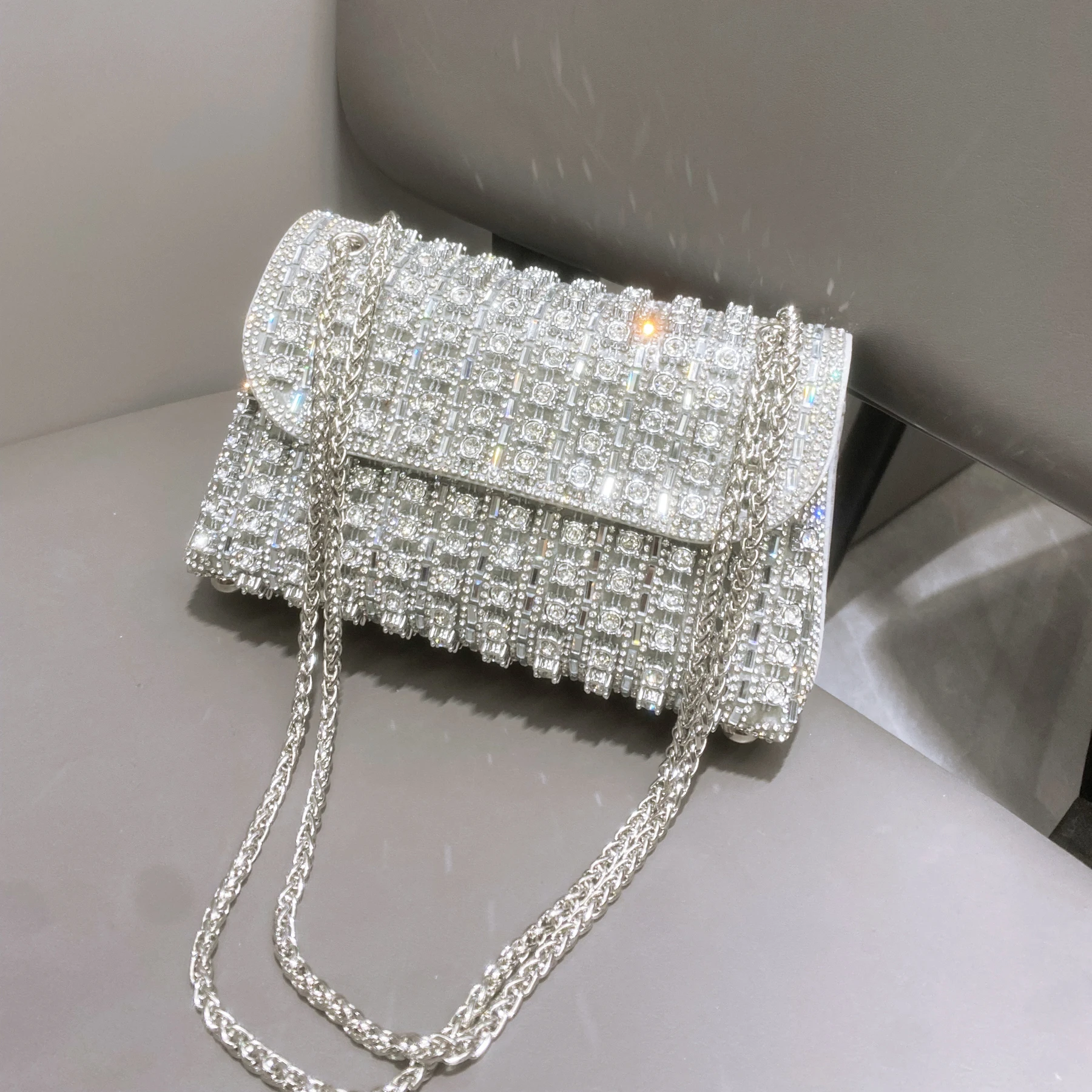 Rhinestones Evening clutch Bag Purses and handbag luxury Designer shoulder bag Shiny Crystal Clutch purse Woman\'s bag