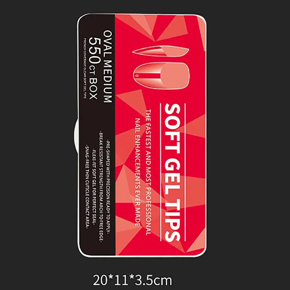 550Pcs /BOX Medium Length Press on Nails Full Cover Quick Building False Nails Semi Frosted Nail Salon Art For Short Square Nail