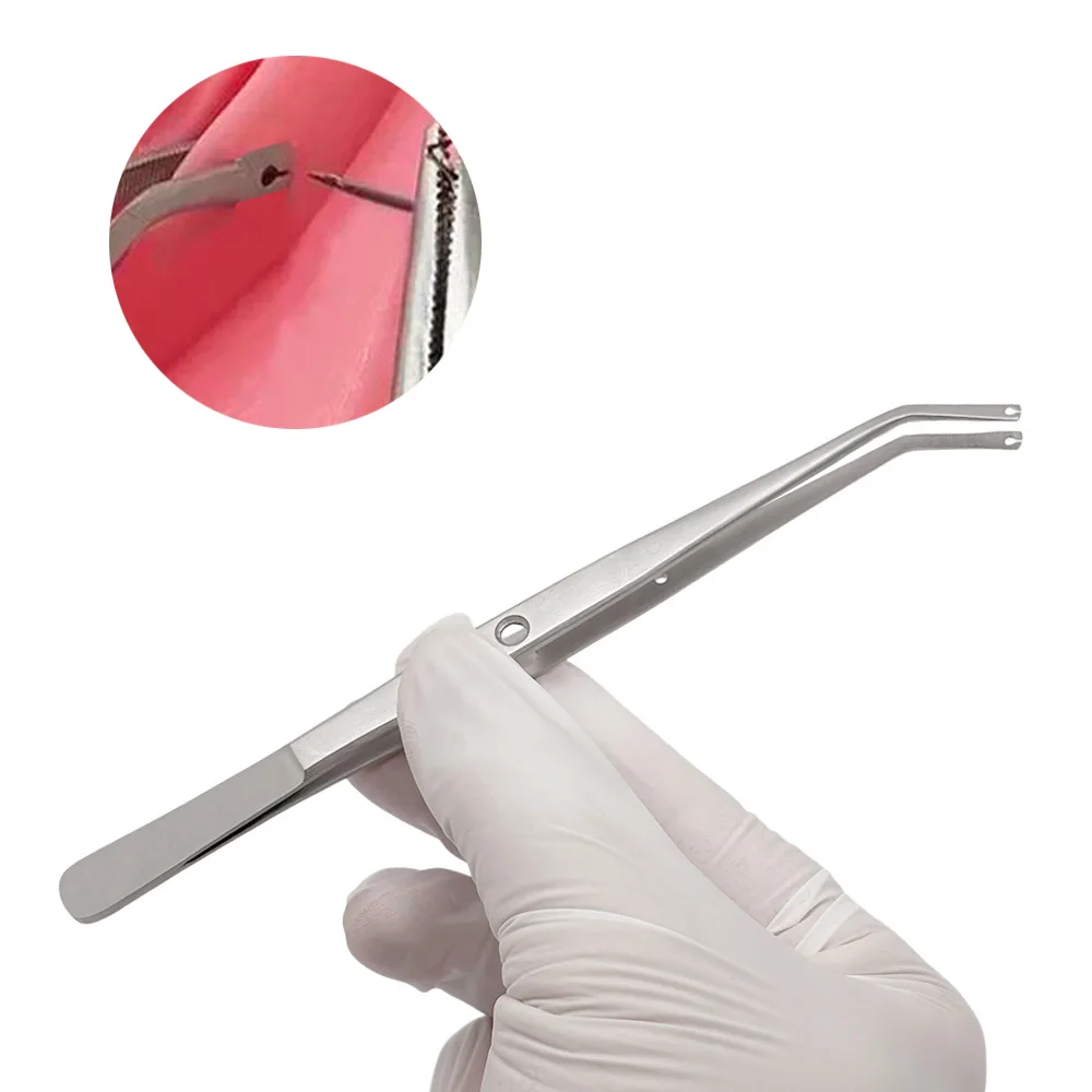 Dental Operation Stitching Tweezer College Tweezer Cotton Dressing Forceps Serrated Tip Surgical Tool