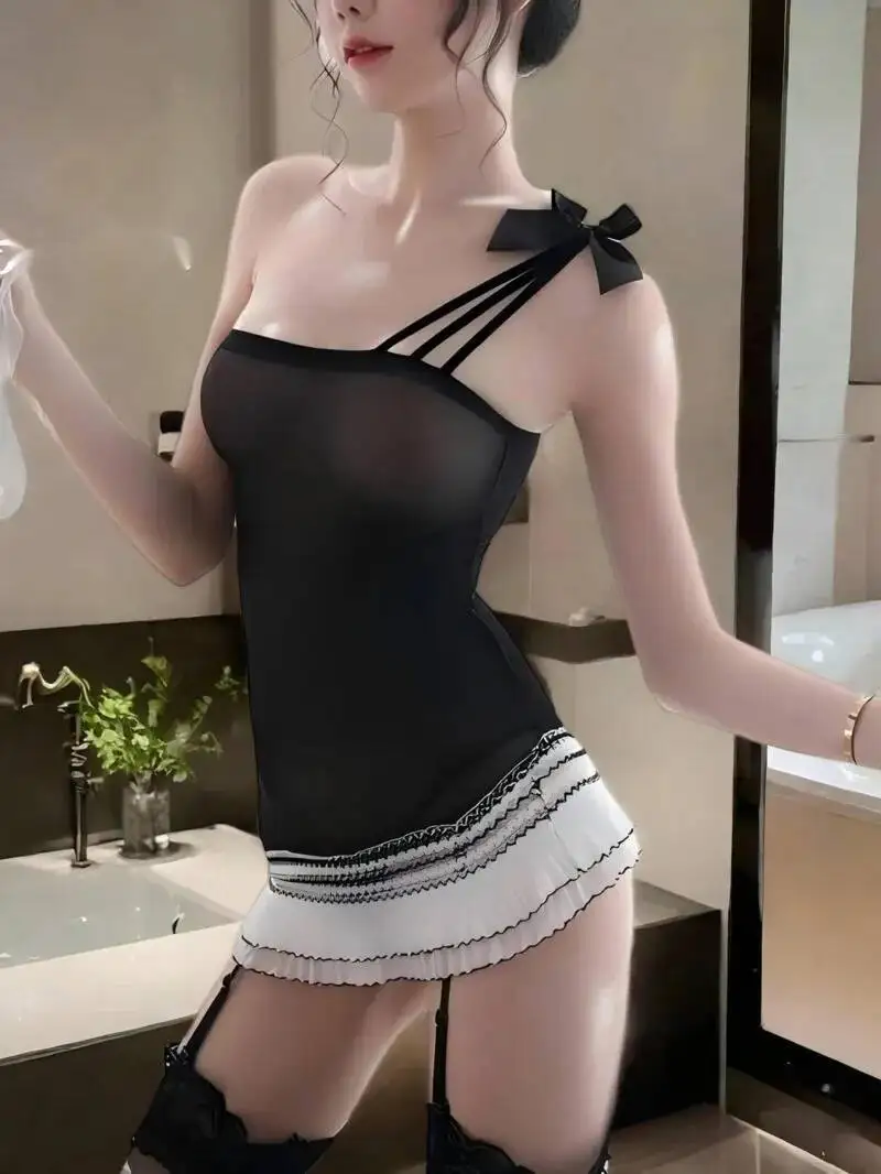 Sexy Hip Che Abbraccia Carro Armato Mini Vestito Dolce Moda Sexy Coreano Donne Magliette e camicette 2025 Nuova Maglia Sheer Puro Desiderio Vestito Elegante 2025 Nuovo Z9X