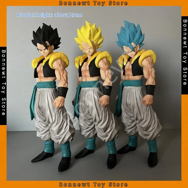 

New 29cm Dragon Ball gk yellow hair blue hair gogeta vegito goku vegeta combined figure model ornaments