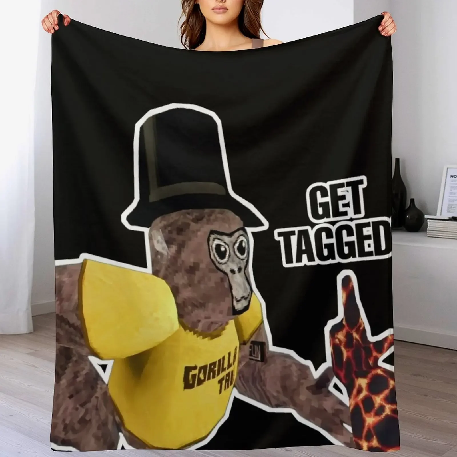 

Get Tagged! - Gorilla Tag Throw Blanket Soft Home Decor Blanket for Couch Bedroom