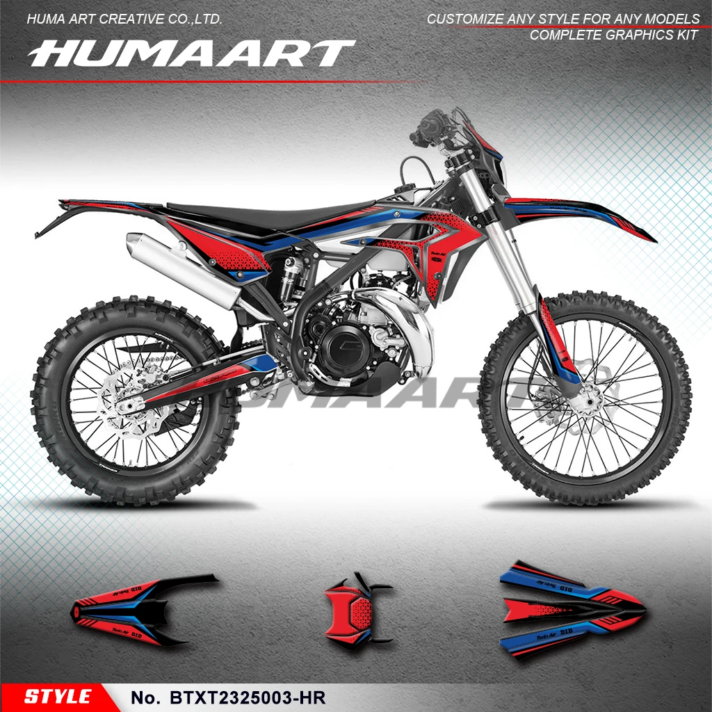 HUMAART Custom Graphics Enduro Stickers Vinyl Decals for Beta X-trainer 250 300 Xtrainer 2023 2024, BTXT2325003-HR