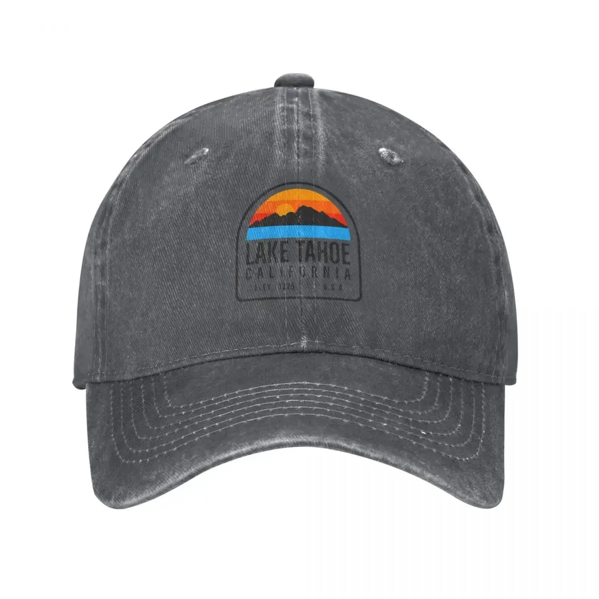 

Lake Tahoe California-Nevada Vintage Retro Adventure Travel Mountain Hiking, Camping Baseball Cap