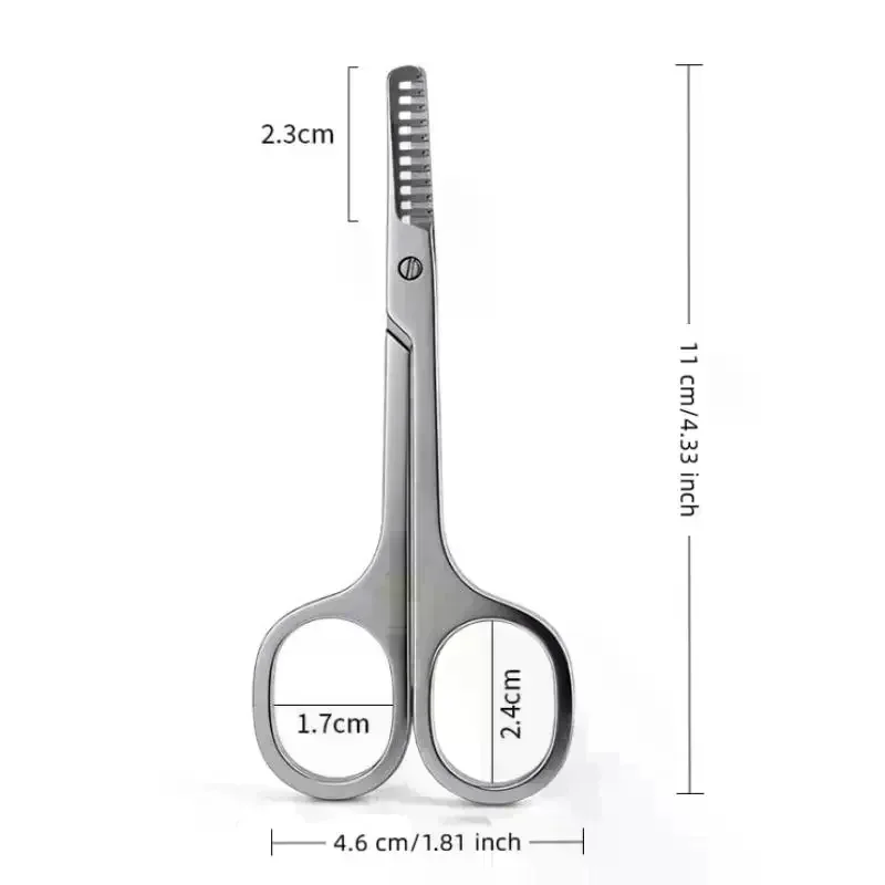 1Pcs Stainless Steel Eyebrow Trimmer Scissors Precision Grooming Tool For Men & Women Effortless Knife Hair Removal Shaver Tool