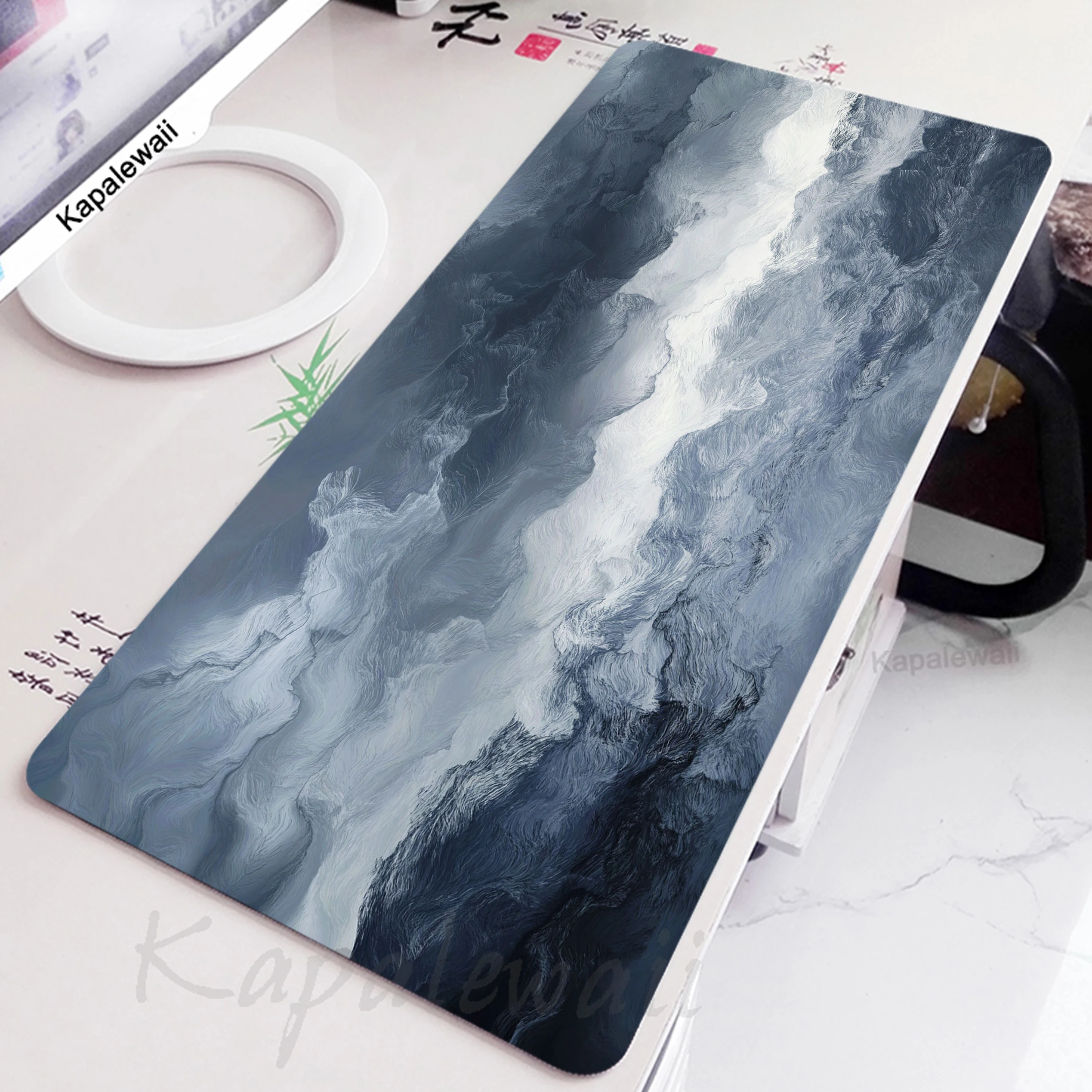 Large Sea Waves Mousepad Office Art Mouse Mat Table Pad XXL Non-Slip Deskmat Computer Rubber Mouse Pad Keyboard Mat 900x400mm