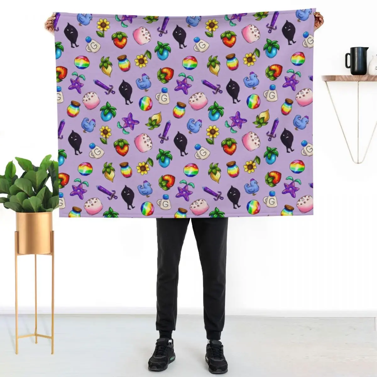 Handdrawn Stardew Valley icons Throw Blanket Blankets For Sofas manga Luxury Designers Warm For Baby Blankets