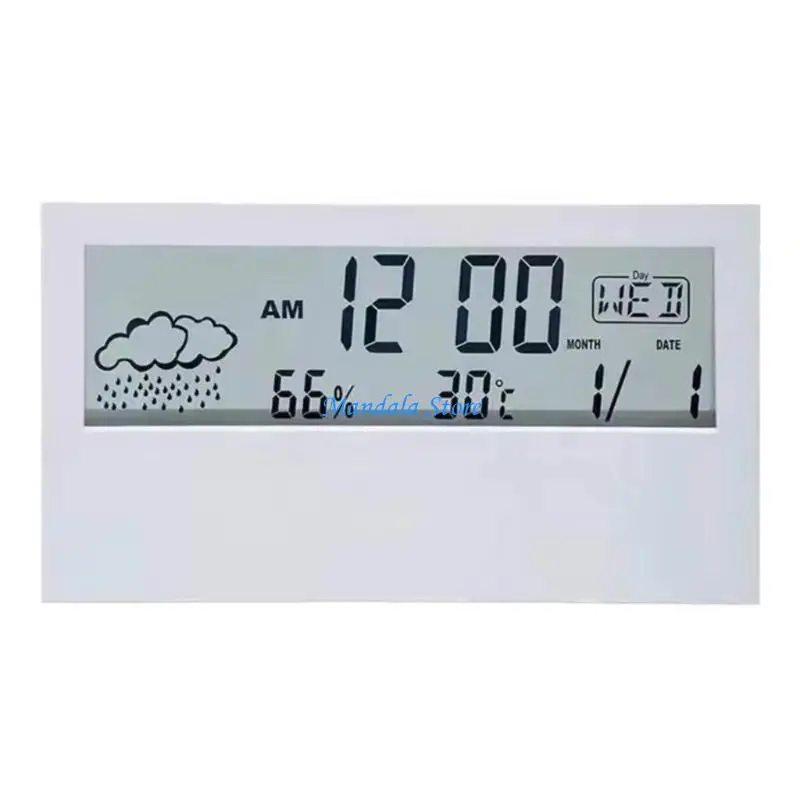 U2JC Desktop Thermometers Hygrometer with Time Display Indoor Baby Room Office Temperature Measurement Meter Gauges