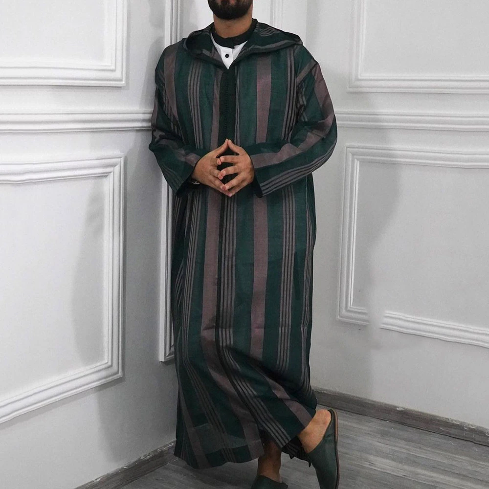 Men's Striped Abaya Spring Autumn Hooded Long Dress Muslim Arabic Jubba  Thobe Classical Caftano Islamic Dubai Turkey Qamis Homme - AliExpress  200000343