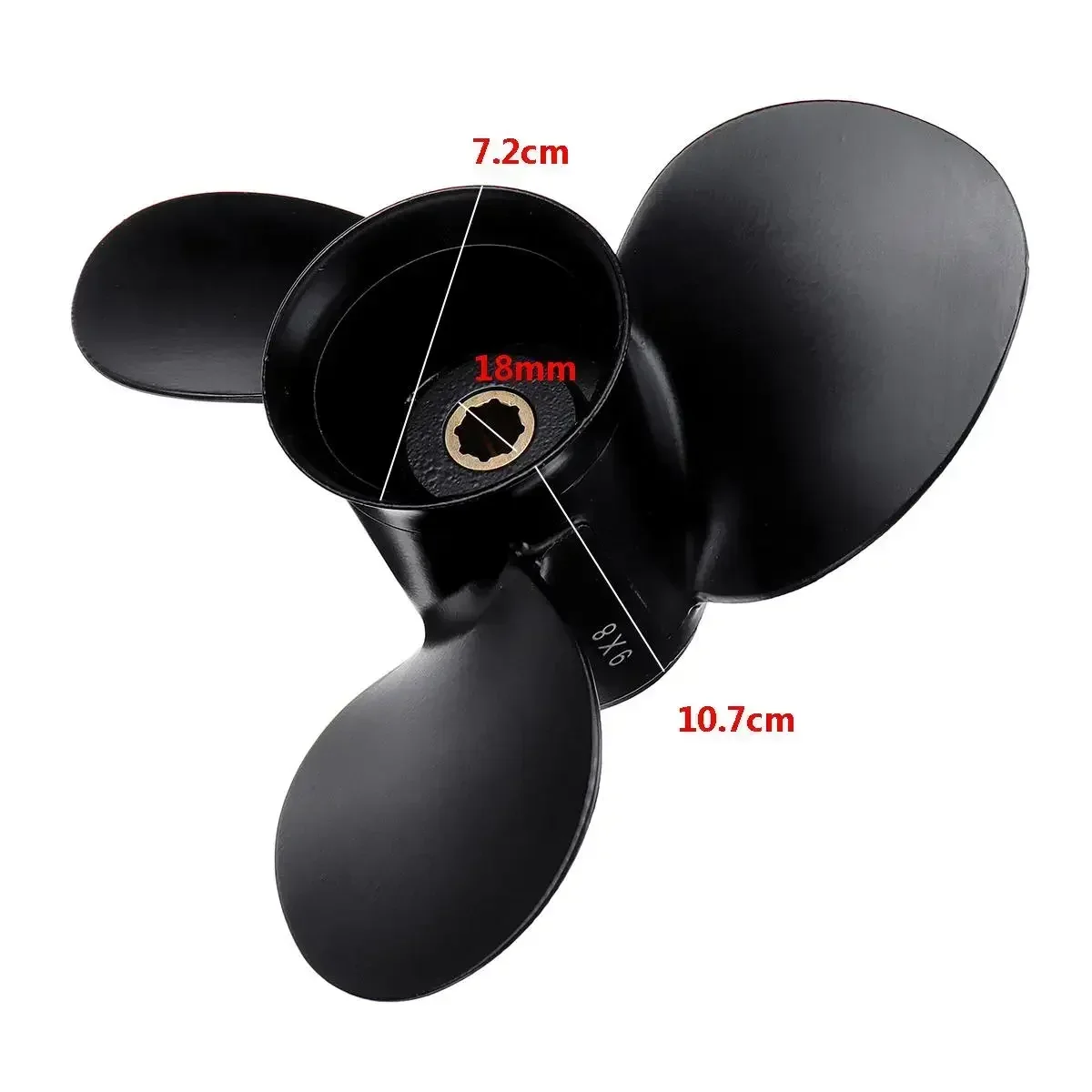 

For Mercury 6-15HP 9 x 8 Boat Outboard Propeller Marine Aluminum Alloy 8 Spline Tooth 3 Blades Standard Rotation 48-828154A12