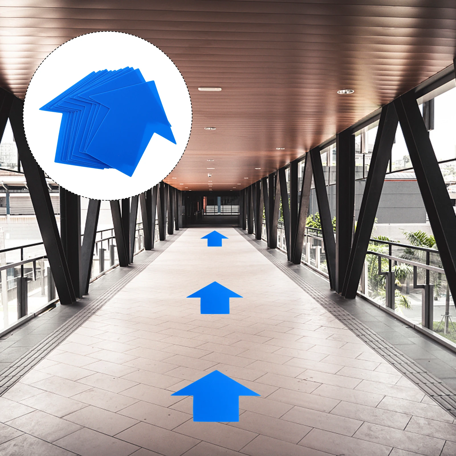 12 Pcs Stickers Directional Floor Decals Self Adhesive Arrows Sign Removable Warning Signs Indoor Outdoor Water